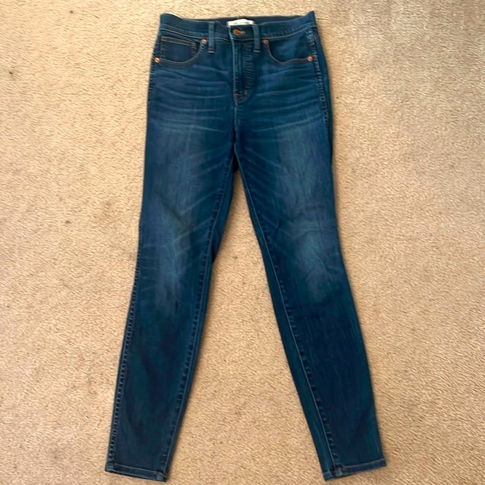 Madewell 10” High rise dark wash skinny jeans size 27